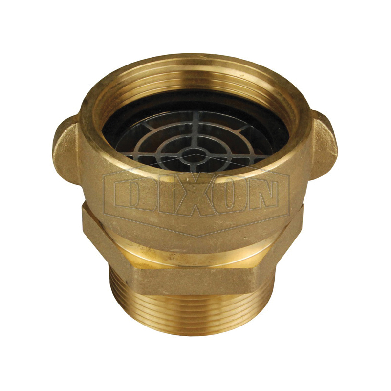 Rocker Lug Adapter, Suction, Adapter, 2-1/2 Inch Nominal, MNPT x Female NST (NH), Brass, Domestic