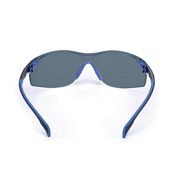 Safety Glasses, Premium, Series: 1000, Anti-Scratch/Anti-Fog Lens Coating, Gray Lens, Frameless, Blue/Black Frame, Plastic Frame, Polycarbonate Lens, Yes % UV Protection, Removable Temple, Specifications Met: ANSI Z87.1-2015