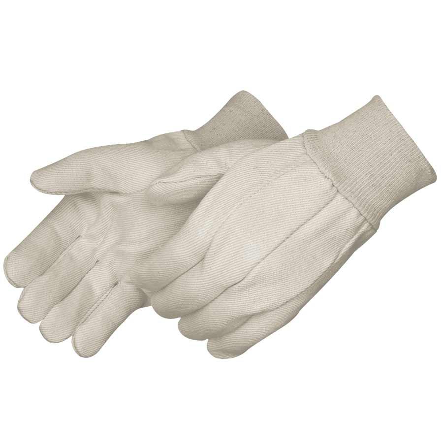 General Purpose Work Glove, Cotton/Polyester, Natural White, Straight Thumb Style, Knit Wrist Cuff