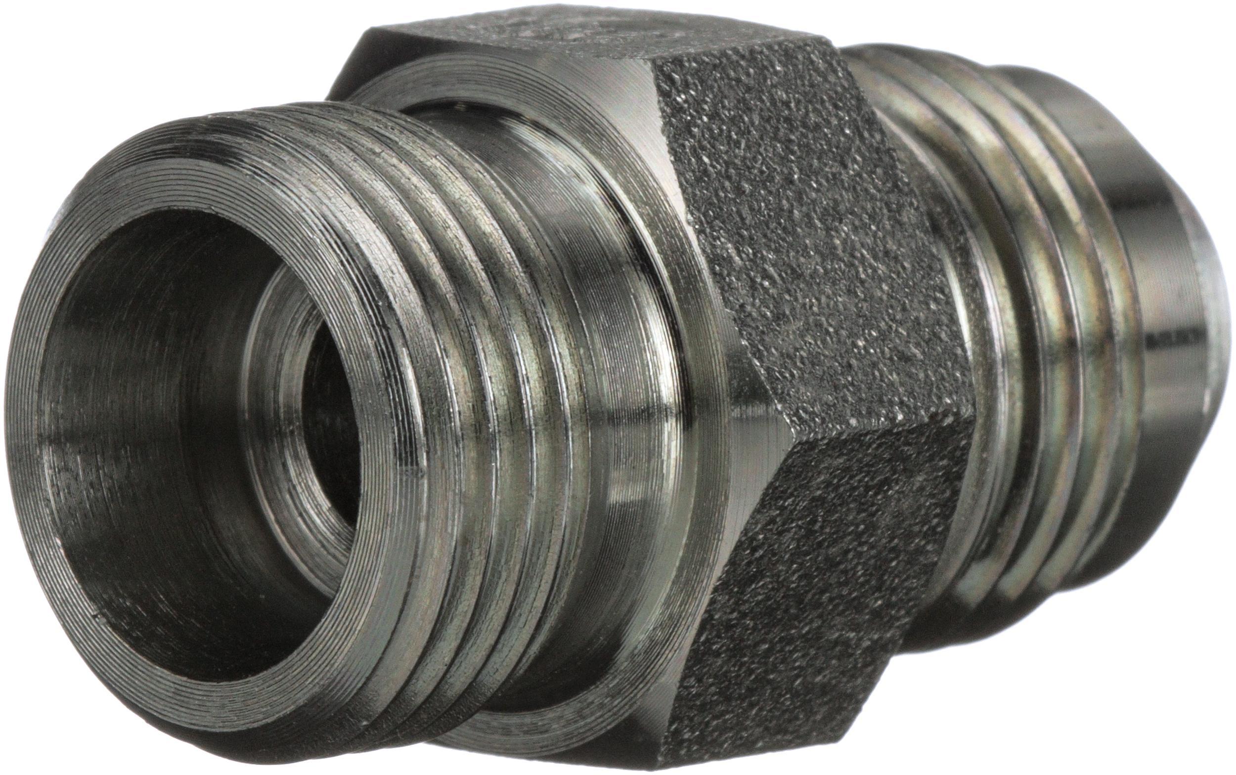 Hydraulic Adapter, Straight, Series: G63, M36 x 2 x 1-5/16-12 Nominal, Male DIN 24 °Cone-Heavy Series x Male JIC 37 °Flare End Style, 6000 psi Pressure, Steel, Import