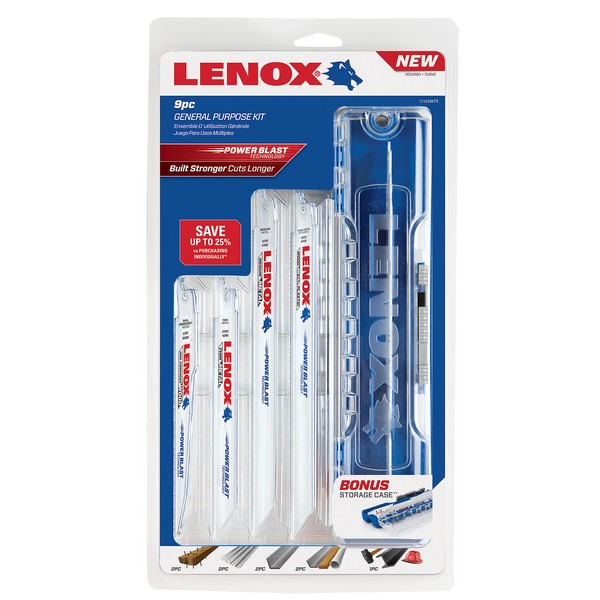Reciprocating Saw Blade Kit, 9-Piece Bi-Metal General Purpose