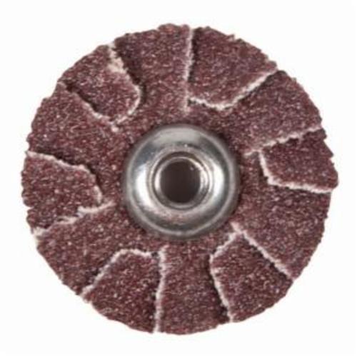 Coated Abrasive Disc, Overlap Quick-Change Slotted, 5 in Diameter Disc, 100 Grit, Medium Grade, Aluminum Oxide Abrasive, Cotton Backing, X-Weight Backing Weight, 1/4-20 Eyelet, 2 Layers