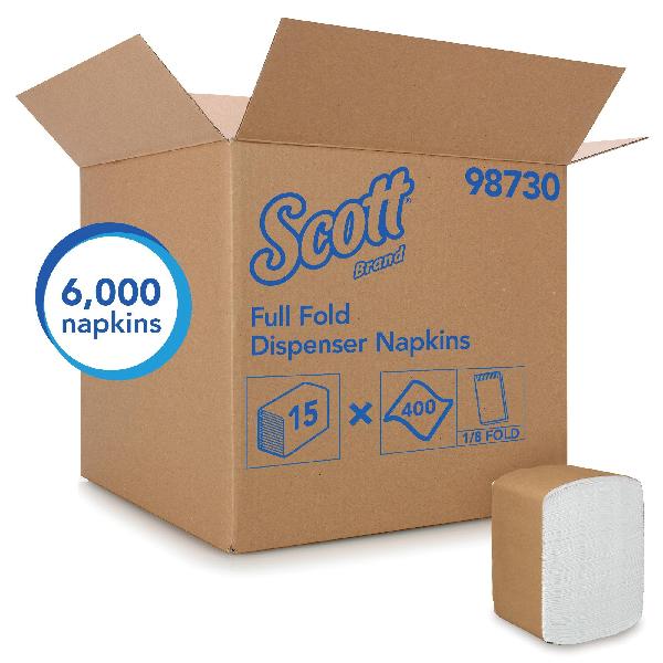 Dispenser Napkin, 12 x 17 in Sheet, Full Body Fold, 1 Ply, Paper, White