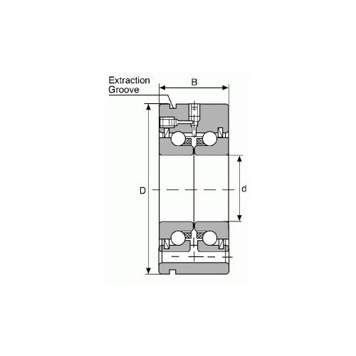 Ball Bearing, Angular Contact, 30 mm Bore, 100 mm OD, 38 mm Width, Double Seal Closure, Polyamide Cage