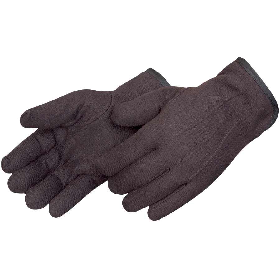 General Purpose Work Glove, Brown, Straight Thumb Style, Cotton Lining, Slip-On Cuff