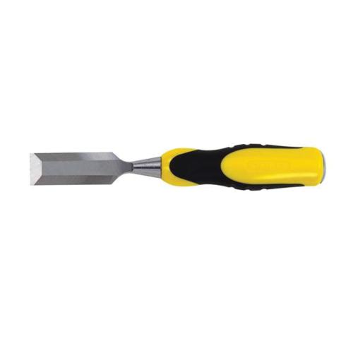 Wood Chisel, Bi-Material Short Blade, Beveled, 1 in Tip, Carbon Steel Tip, 1 in Blade Width, 9-1/4 in Overall Length, Ergonomic, Polypropylene Handle, No Handguard, Yes Corrosion-Resistant, Carbon Steel, Polished Chrome/Lacquered