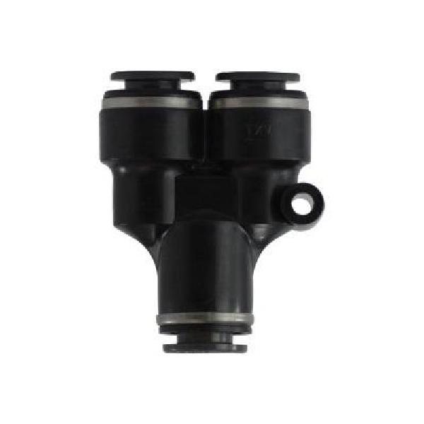 Tube Wye Union, Air-Brake, Fitting/Connector Type: Union, 1/4 x 3/8 Inch Nominal, Push-In, 145 psi, -40 to 140 °F, Brass/PBT