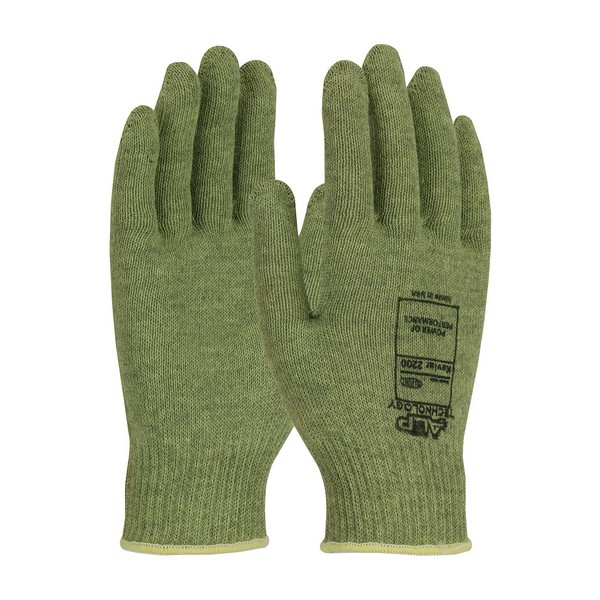 Cut-Resistant Gloves, Medium Weight Unisex, Series: 07-KA710, L Size, Kevlar® ACP, Green, Seamless Style, ANSI/ISEA Cut Level: A4, Kevlar®/ACP Lining, Elastic Knit Wrist Cuff, 10.4 in Length, Resists: Abrasion, Cut, Fatigue and Heat