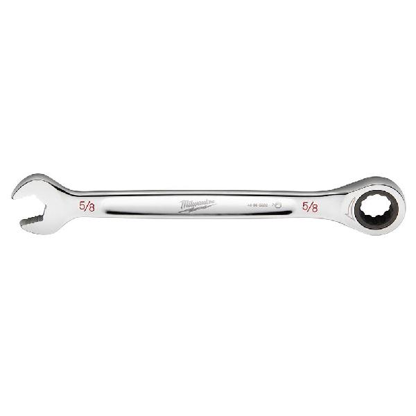 Combination Wrench, Ratcheting Standard Length, Measurement System: Imperial, Open End Wrench, 5/8 in Wrench Opening, 12 Points, 8.58 in Overall Length, Ergonomic Handle, Steel