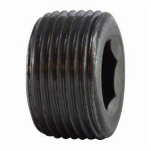 Countersunk Plug, Hex Socket, Plug Fitting/Connector Type, 1/2 Inch Nominal Size, NPTF, 0.59 Inch Length, 1010 Carbon Steel, Black Oxide, Domestic