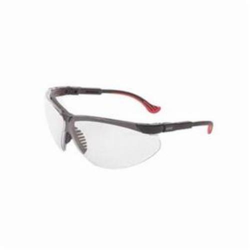 Safety Eyewear, Series: Genesis XC™, Universal Size, Ultra-Dura® Hard Coat Lens Coating, Silver Mirror Lens, Wrap Around Frame, Black Frame, Polycarbonate Frame, Yes % UV Protection, Two-Shot Cushioned Temple, Specifications Met: ANSI Z87+, ANSI.Z87.1-1989, CSA Z94.3, CA 18819, Military V0