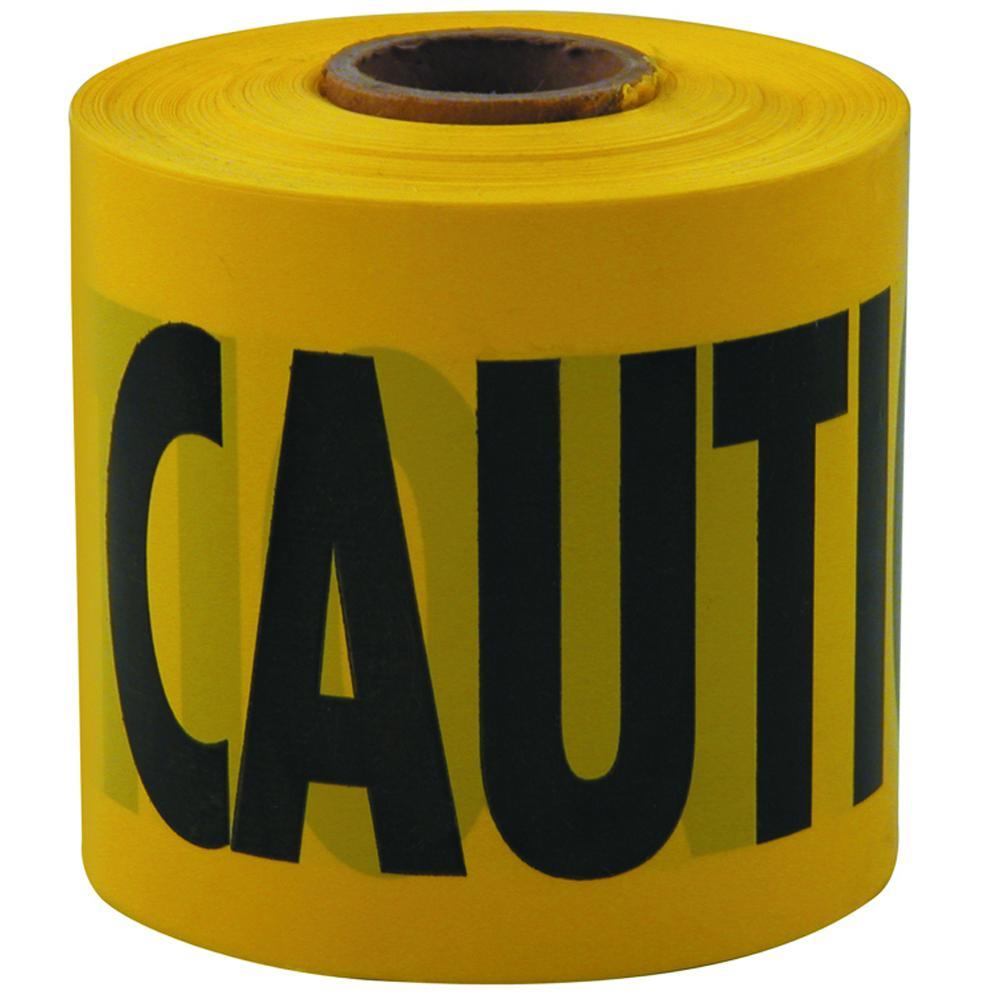 Barricade Tape, Standard, Legend: Caution/Cuidado, Yellow, 3 in Width, 200 ft Length, 2 mil Thickness, Plastic