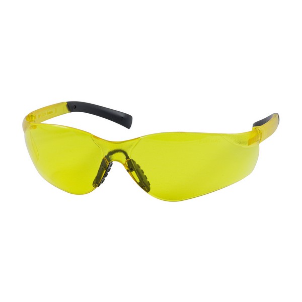 Safety Glasses, 1-Piece Lens, Series: Zenon Z14SN™ 250-08, Universal, Anti-Fog Lens Coating, Amber Lens, Rimless, Amber Frame, Polycarbonate Frame, Polycarbonate Lens, 99.99 % UV Protection, Rubberized Tip Temple, ANSI Z87.1+ Specifications Met