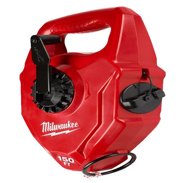 Chalk Reel, Extra Bold Large Capacity, 150 ft Line Length, 18 oz Chalk, Metal Handle, Gear Retraction, 4:1 Gear Ratio, Plastic Case, Black/Red Case, 10 in L x 6 in W x 3-3/4 in H Dimensions