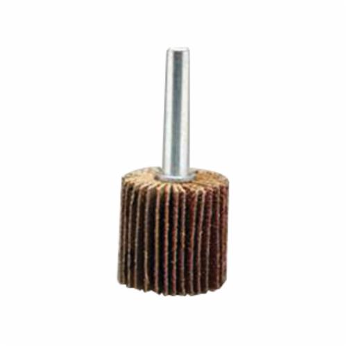Coated Flap Wheel, High Performance Mandrel Mount Mini Super Finish, 1-1/2 in Wheel Dia, 1/2 in Face Width, 1/4 in Shank Dia, 120 Grit, Fine Grade, Ceramic Alumina Abrasive, 25000 RPM Maximum, Arbor Attachment