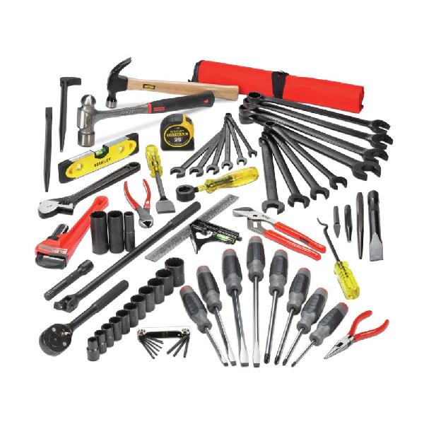 Railroad Carman's Set, Specifications: 1/2 in Drive Tools, 7/16 in to 1-1/4 in Fasteners, 67 Piece, Tool Box Tool Storage, Insulated: No