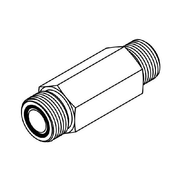 Adapter, Long Straight, Series: FF6400-L, 2-12 x 1-7/8-12 Nominal, Male O-Ring Face Seal x Male O-Ring End Style, 5.26 in Length, Steel, Trivalent Chromate Plated, Silver