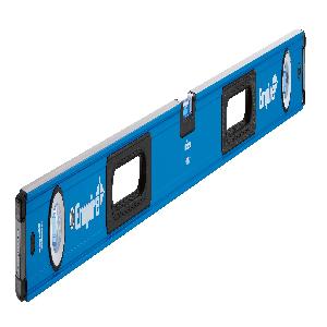 Box Level, Series: E75, 0.0005 in/in Accuracy, 48 in Length, 2-1/2 in Width, 3 Vials, Vial Positions: (1) Level/(2) Plumb, Acrylic Vial, Block Vial, Aluminum, Blue