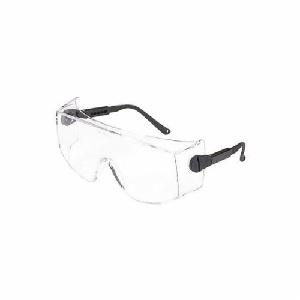 Protective Eyewear, L Size, Anti-Scratch Lens Coating, Clear Lens, Full Framed Frame, Clear Frame, Nylon Frame, Polycarbonate Lens, 99.9 Percent UV Protection, Adjustable/Ratchet Hinge Temple, Specifications Met: ANSI Z87.1+, CSA Z94.3