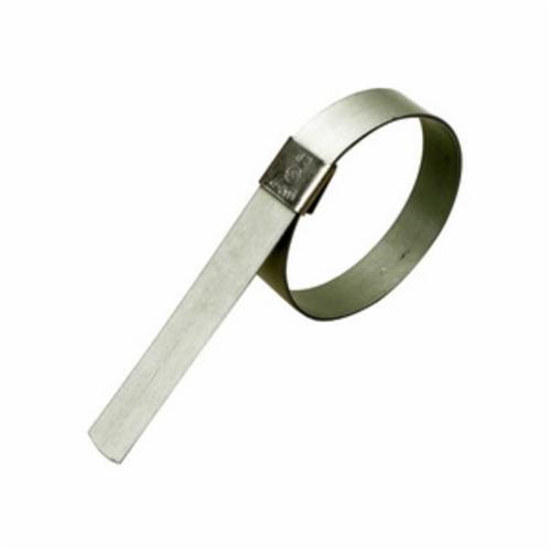 Hose Clamp, Buckle Locking, Series: CP Series, 1-3/4 in Inside Dia, 0.025 in Thickness, 14.6 in Length, 5/8 in Width, 2550 °F, 201 Stainless Steel, Domestic