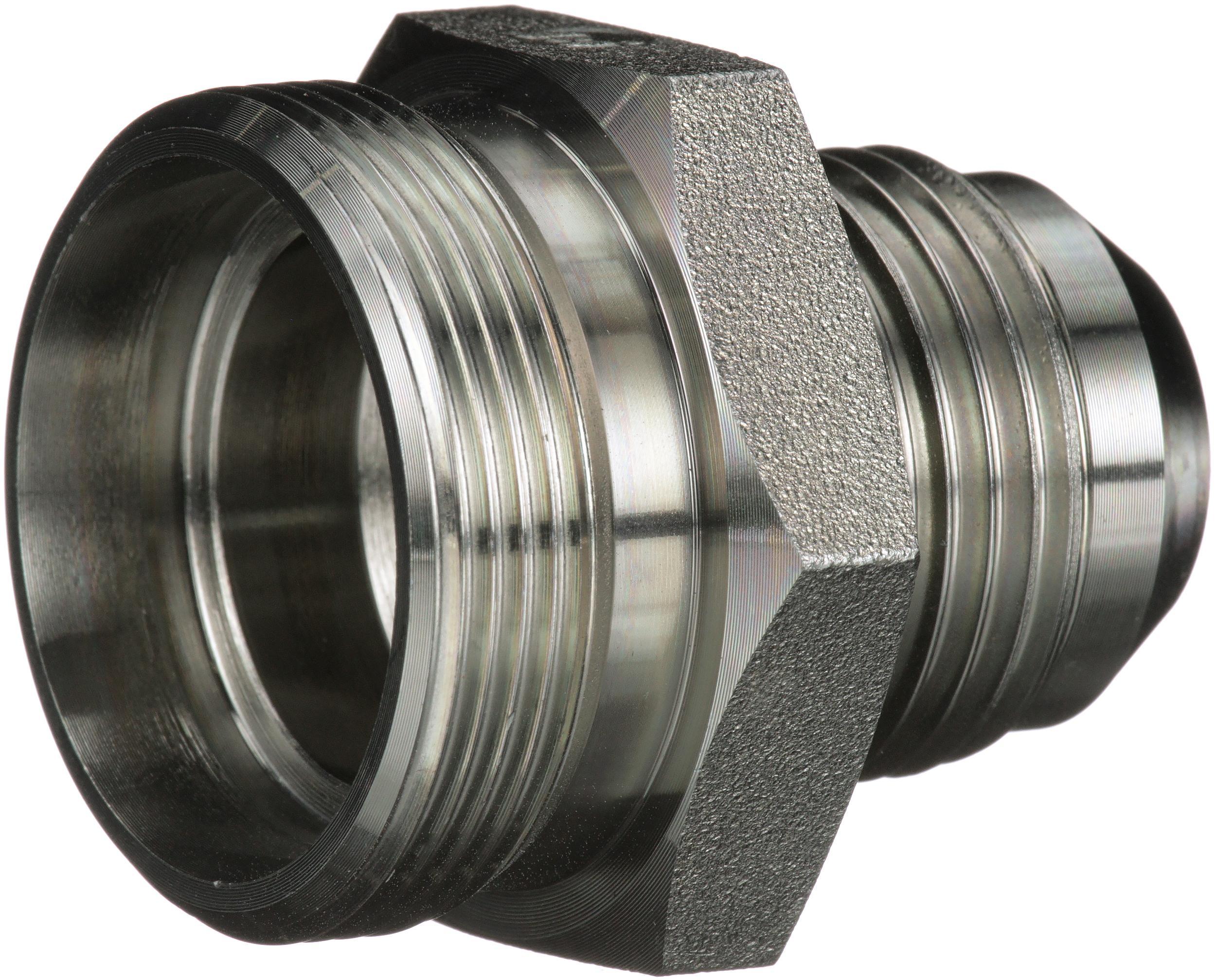 Hydraulic Adapter, Straight, Series: G63, M30 x 1.5 x 1-1/16-12 Nominal, Male Kobelco x Male JIC 37 °Flare End Style, Steel, Import