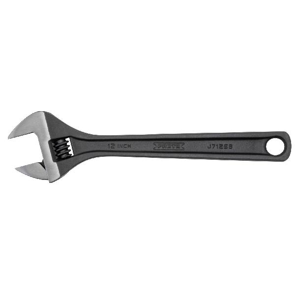 Wrench, Non-Insulated Standard, Adjustable Wrench, 1-1/2 in Wrench Opening, 12-1/8 in Overall Length, 1-19/32 in Jaw Width, Alloy Steel Jaw, Ergonomic/Plain Grip Handle, Alloy Steel Body, Tether Ready: Yes, Specifications Met: ASME B107.117, Measurem