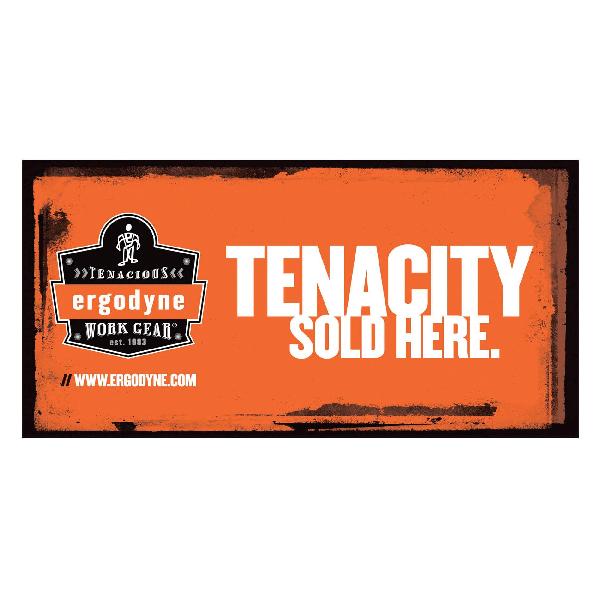 Merchandising Banner, Horizontal Small, TENACITY SOLD HERE Legend, 24 in Height, 48 in Width