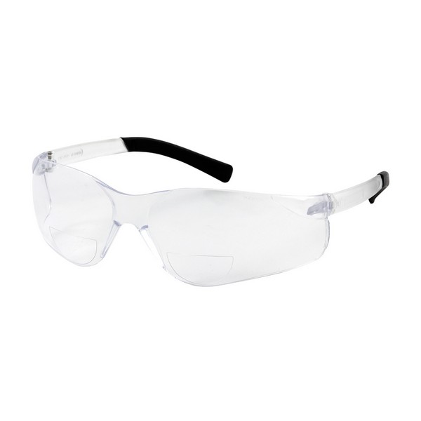 Single Safety Glass, Universal, 1.25, Anti-Scratch Clear Lens, Rimless Frame