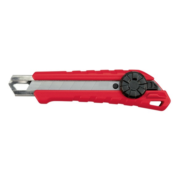 Utility Knife, General Purpose, 5 in Blade Length, 18 mm Blade Width, Retractable Snap-Off Blade, Micro Carbide Metal Blade, Blades Included: 1, Overmolded/Straight Handle, 5.6 in L Handle, Polypropylene/Rubber Handle, 8 Points, 6 in Overall Length,