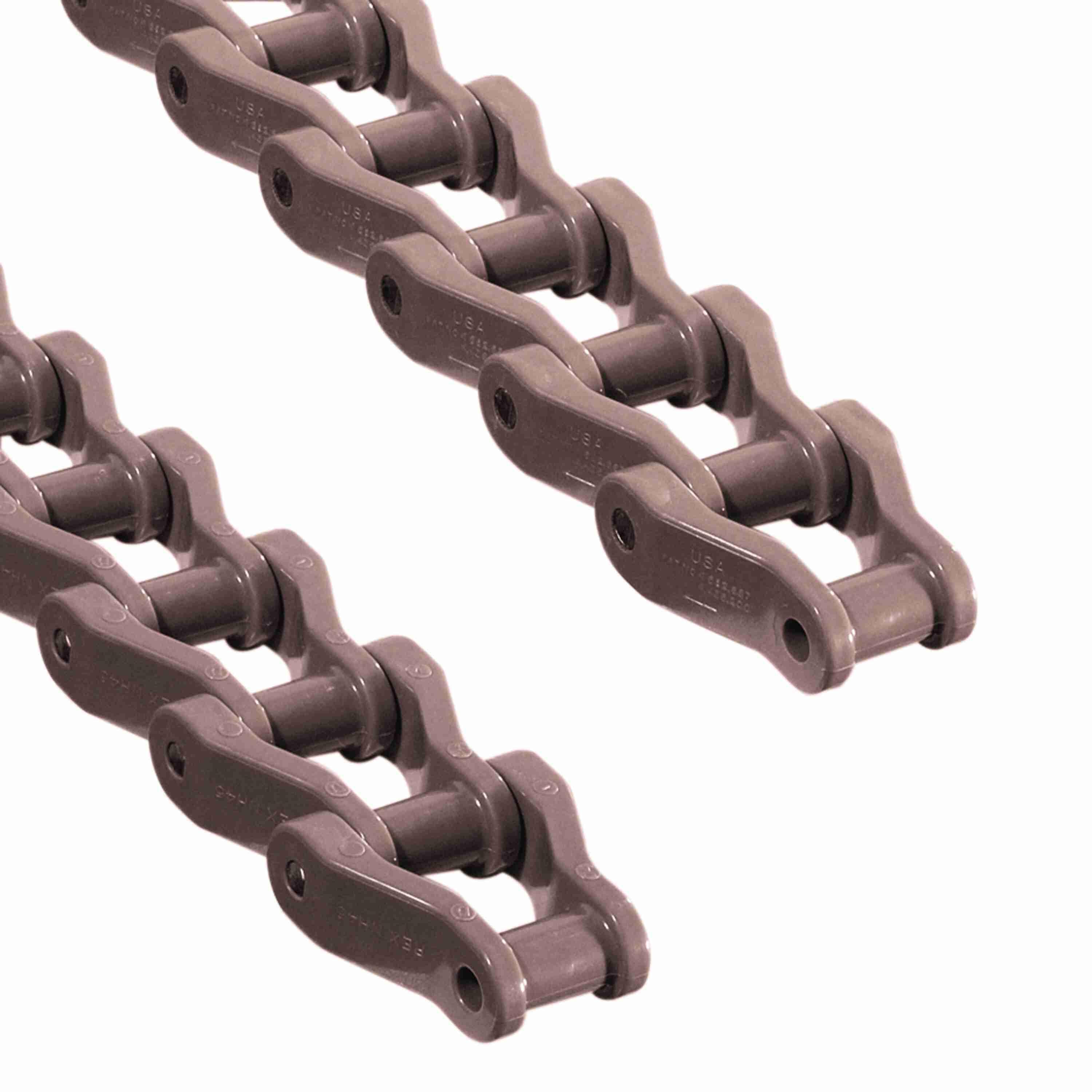 Tabletop Chain, Straight Running, Series: NH45, 1.63 in Pitch, 2.19 in Plate Width, Acetal, Tan