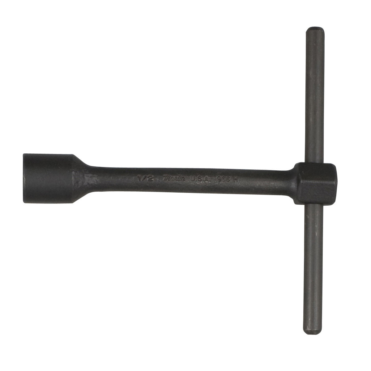 Socket Wrench, SAE Hexagon Opening, 15/16 Inch Wrench Opening, 6 Points, 7-7/8 Inch Overall Length, Tee Handle, 7-7/8 Inch Length Handle, Carbon Steel, Industrial Black