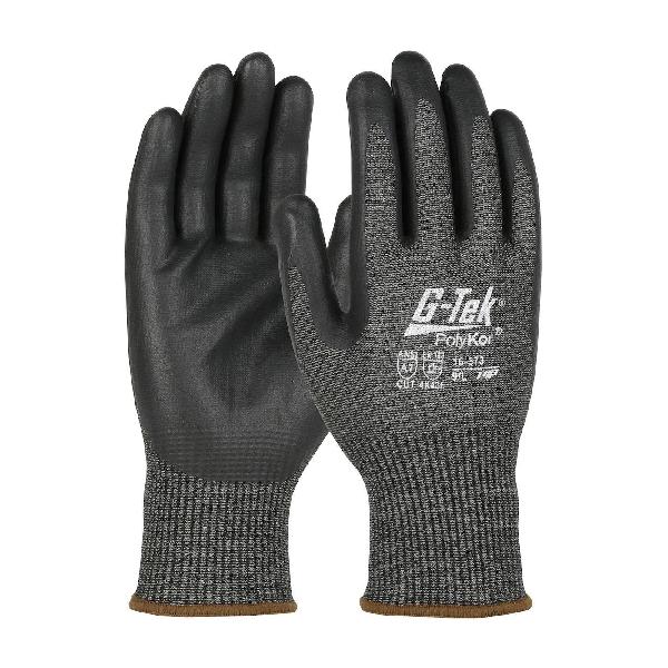 Cut-Resistant Gloves, Blended Lightweight, Series: 16-278, 2XL Size, Nitrile Coating, Black, Micro Surface Grip/Seamless Knit/Touchscreen Style, PolyKor® X7™ Lining, Elastic Knit Cuff, 10.6 in Length, ANSI Cut-Resistance Level: A7, ANSI Puncture-Resi