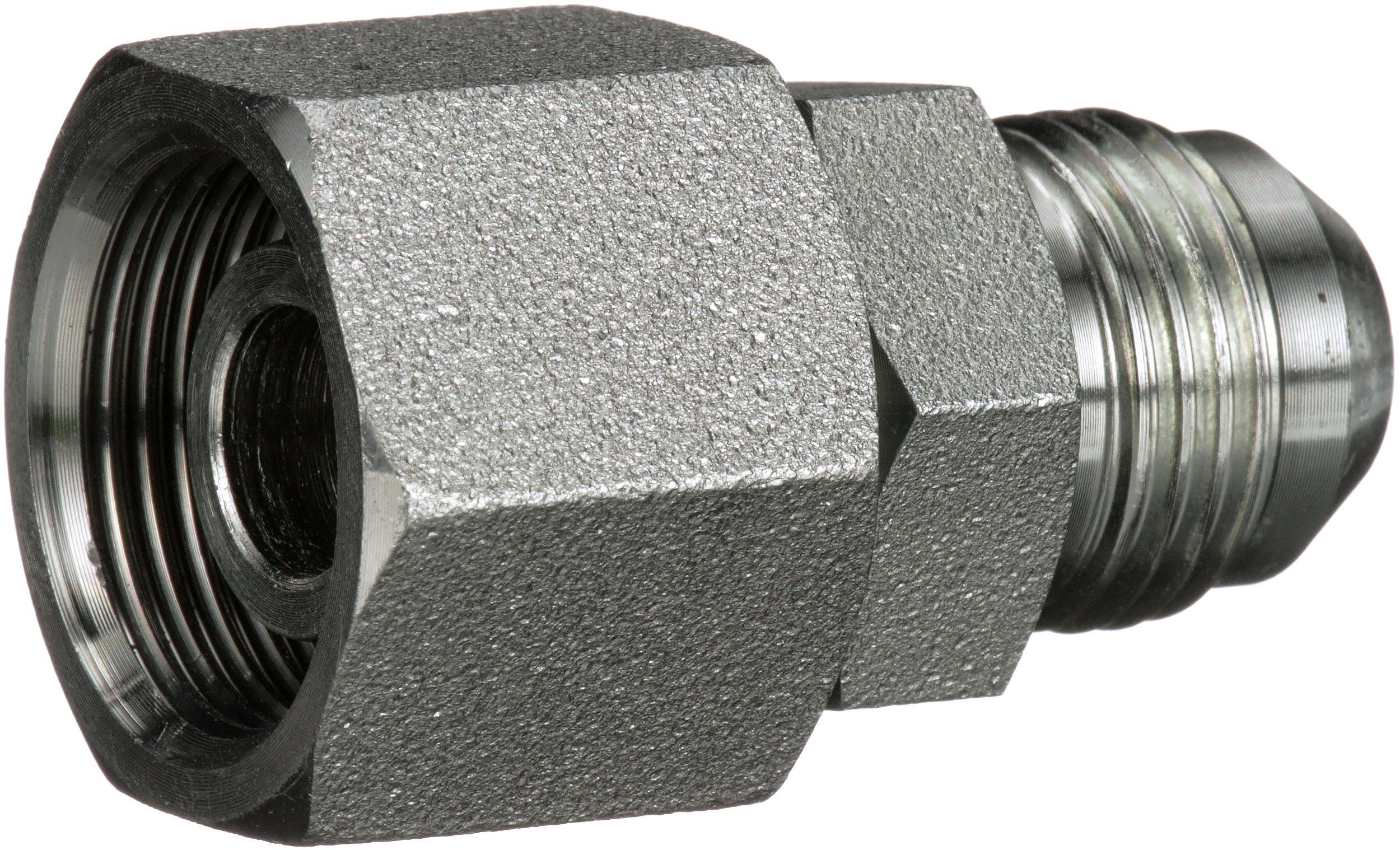 Hydraulic Adapter, High Pressure, Series: G63, M16 x 1.5 x 3/4-16 Nominal, Female Swivel x Male JIC 37 °Flare End Style, 6000 psi Pressure, Steel, Import