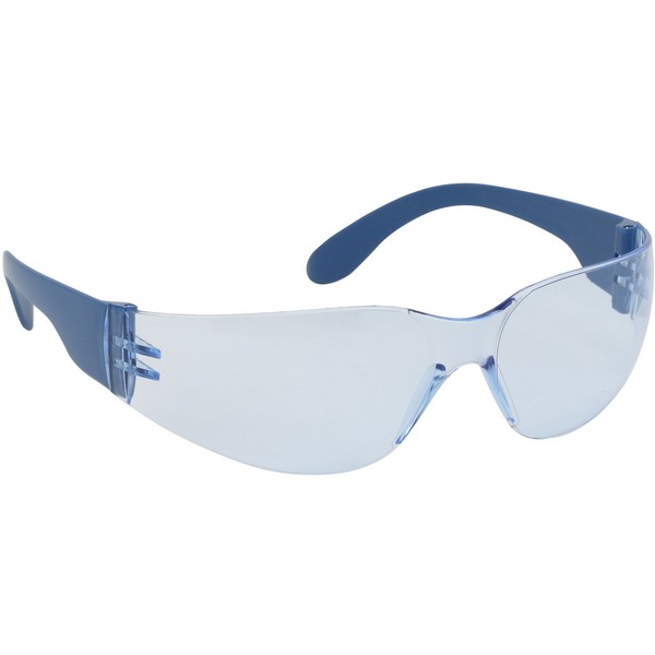 Safety Glasses, Fogless 360 Z12 Metal Detectable, Universal Size, Light Blue Lens, Bouton Rimless Frame, Clear Frame