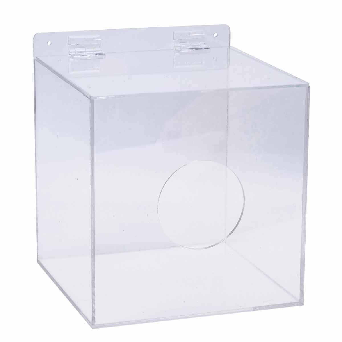 Ear Plug Dispenser, 20000 Ear Plugs Capacity, 10 Inch Height, 10 Inch Width, 10 Inch Depth, Acrylic, Clear, Surface/Table Top Mounting