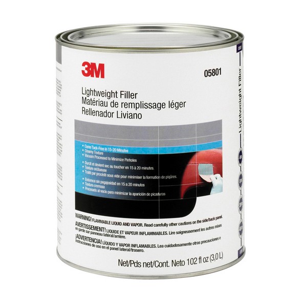 Body Filler, Lightweight, 1 gal Container, Can Container, Gray/Red, Paste Form