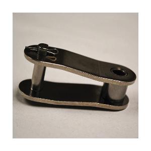 Offset Link, Single Strand British Standard DIN, RF06B Chain, 3/8 in Pitch, 0.225 in Overall Width, 0.129 in Pin Dia, 0.323 in H Link Plate, 0.4 in THK Link Plate, Carbon Steel