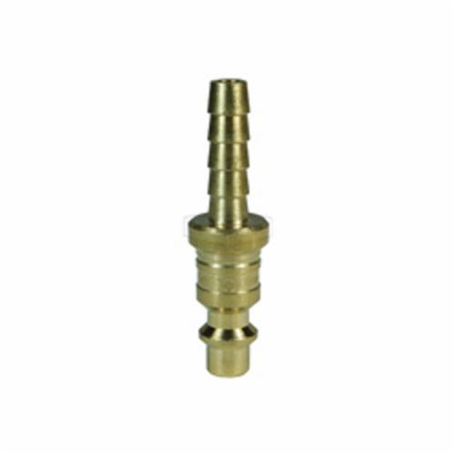 Quick Disconnect Pneumatic Plug, Industrial, Series: DF Series, 1/2 Inch Nominal, Quick Disconnect Plug x Standard Hose Barb End Style, 2.53 Inch Length, 500 psi Pressure, -40 to 250 °F, Brass, 0.94 Inch Outside Diameter