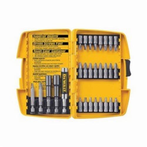 Screwdriver Bit Set, Standard, 29 Piece, 1/4 in Hex Shank, Steel