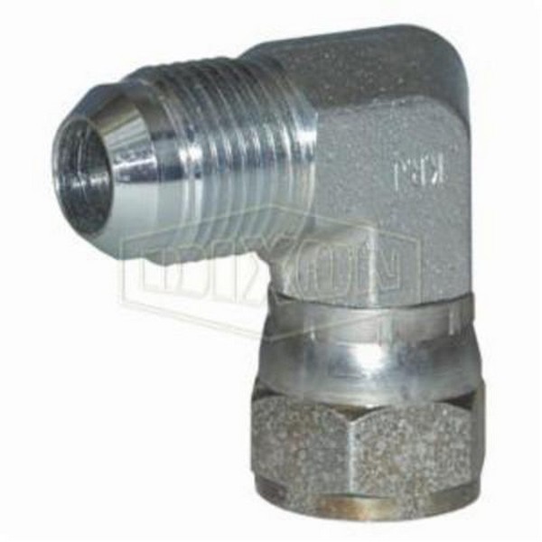 Hydraulic Elbow, 9/16-18 Nominal, 37° Male Flare x 37 °Female Swivel, 90°, 5000 psi, Steel, Zinc Plated, Domestic