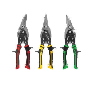 Aviation Snip Set, 12 in Overall Length, 3 Piece, Specifications: 18 ga Cold Rolled Steel/22 ga Stainless Steel Cutting Capacity, 1-3/16 in L Cut, Forged Chrome Molybdenum Steel, Black/Green/Red/Yellow