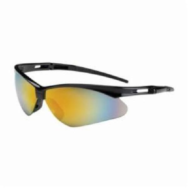 Safety Glasses, Dual, Series: Anser™ 250-AN, Unisex, Universal, Anti-Scratch Lens Coating, Red Mirror Lens, Semi-Rimless Frame, Black Frame, Polycarbonate Frame, Polycarbonate Lens, 99.99% UV Protection, Bayonet Temple
