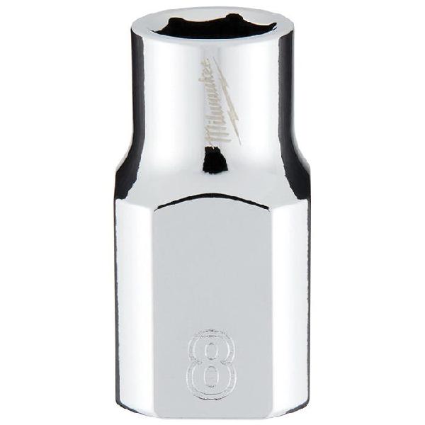 Socket, Measurement System: Metric, 3/8 in Drive, Standard Socket, 8 mm Socket, 6 Points, Steel, Polished Chrome