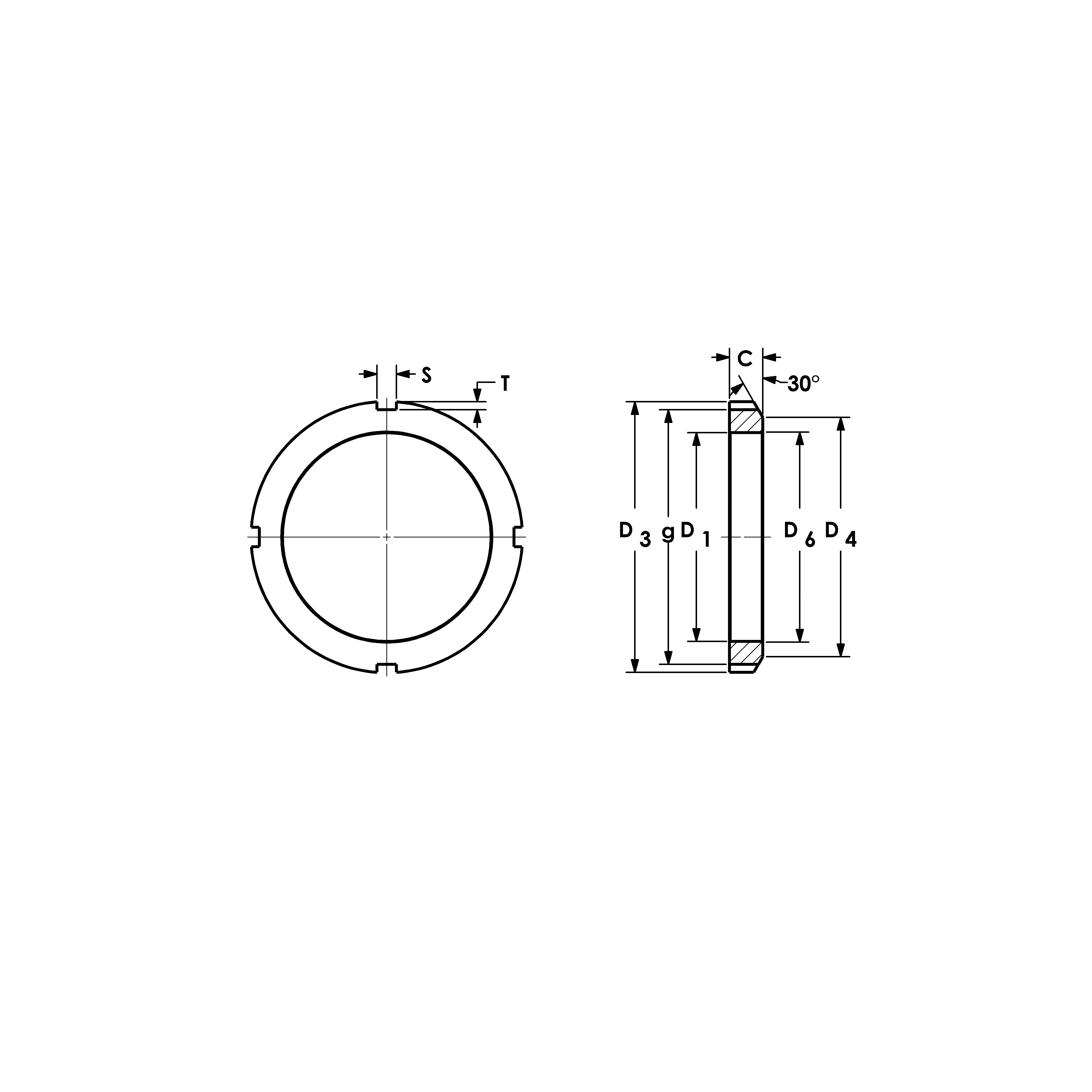 Lock Nut, Series: KM Series, 40 mm Inside Dia, 58 mm Outside Dia, 50 mm Face Dia, M40 x 1.5, 9 mm Width