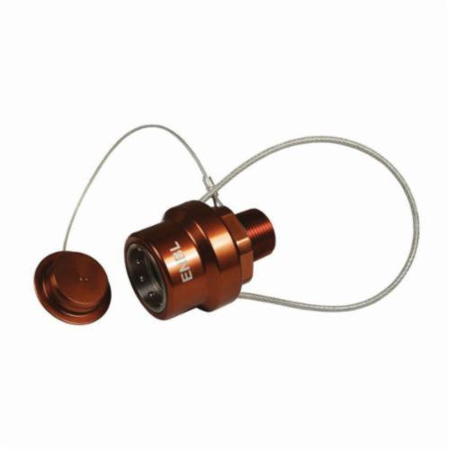 Engine Oil Nozzle, High Flow, Adapter Fitting/Connector, 3/4 Inch Nominal, Quick Connect Coupler x MNPT End Style, 200 psi Pressure, Anodized Aluminum, Copper