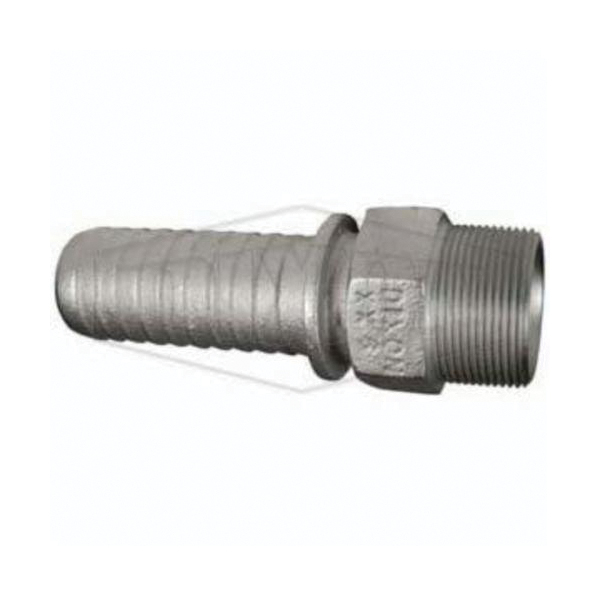 Hydraulic Hose Stem, 1-1/4 Inch Nominal, MNPT, 1-25/32 Inch Hex, 5-25/32 Inch Length, Iron, Plated, Domestic