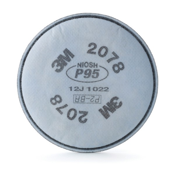Respiratory Protection, For Use With: 3M™ Reusable Respirators, Acid Gas, P95 Filter Class, Bayonet Connection, Resists: Organic Vapors, Oil and Non-Oil Based Particles, 4.3 in L x 4.3 in H Dimensions