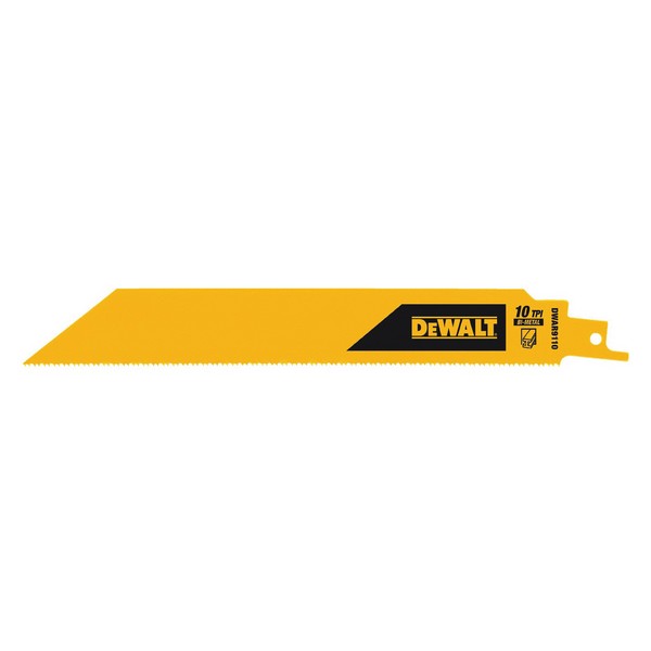 Reciprocating Saw Blade, 9 in Length, 10, Optimized Teeth, Bi-Metal Cutting Edge, Bi-Metal Body, Applicable Materials: Metal