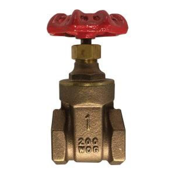 Gate Valve, 1 Inch Nominal Size, 11.5 TPI FNPT, 200 psi WOG/125 psi WSP, Full Port, Media: Cold Water, Oil, Gas and Saturated Steam, 1.984 Inch Inlet to Outlet Length, 3.661 Inch Top to Inlet Center, C37700 Forged Brass Body, Brass/PTFE Trim, NBR Rubber Seat, 2.283 Inch Hand Wheel Diameter, Import