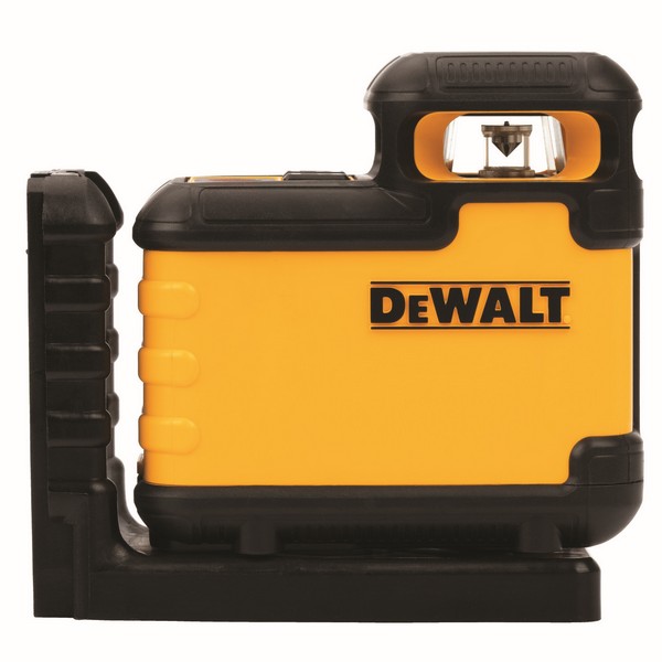 Cross-Line Laser, Self-Leveling, 65 ft, 1/8 in at 30 ft Accuracy, 6 VDC AA Battery, 360 deg Horizontal Auto Leveling Range, Red Beam, Vial Positions: 3, Tripod/Wall Mount, Plastic, Black/Yellow